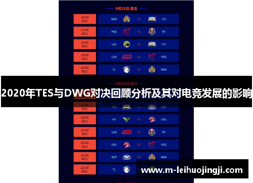 2020年TES与DWG对决回顾分析及其对电竞发展的影响